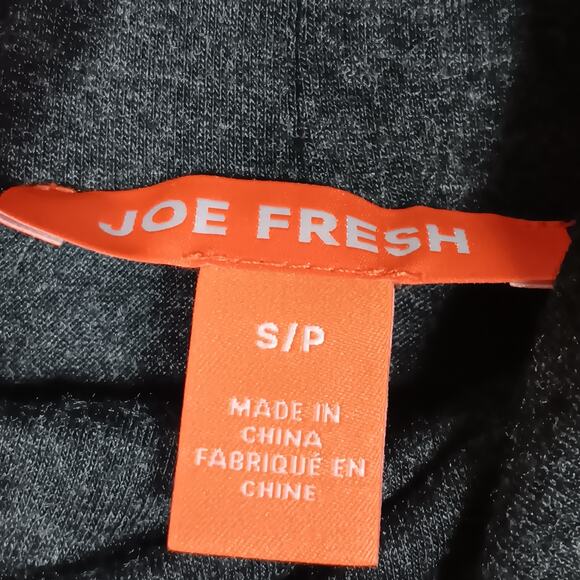 Joe Fresh Blouse Size Small Black and Gray High Neck Long Sleeve Lace and Satin - Picture 6 of 10